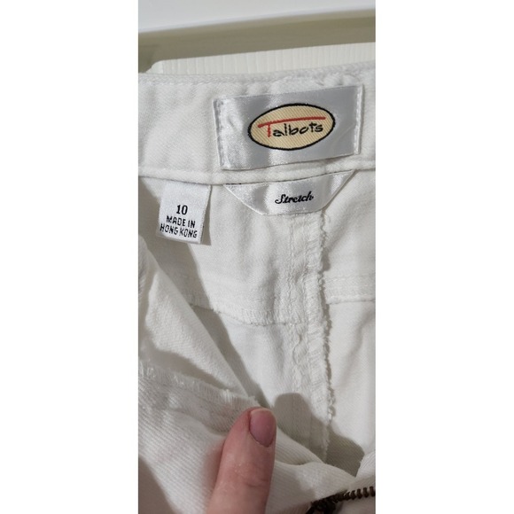 Talbots Womens Cropped White Jeans Size 10 Cotton Spandex - Picture 2 of 4